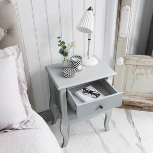 Grey 1 Drawer Bedside Table
