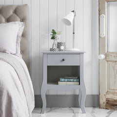 Grey 1 Drawer Bedside Table