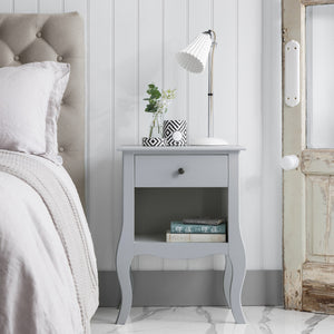 Grey 1 Drawer Bedside Table