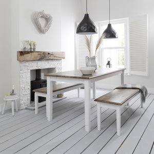 Canterbury Bench Medium - White & Dark Pine