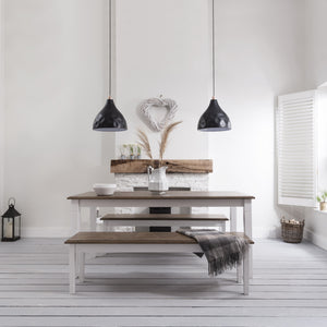Canterbury Bench Medium - White & Dark Pine