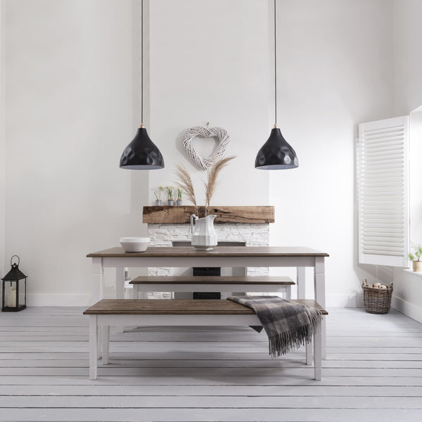 Canterbury Bench Medium - White & Dark Pine