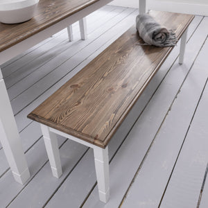 Canterbury Bench Medium - White & Dark Pine