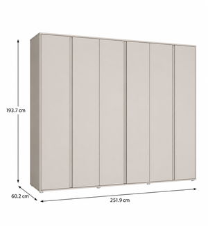 Lisson 6 Door Wardrobe - Oatmeal W9ZGW