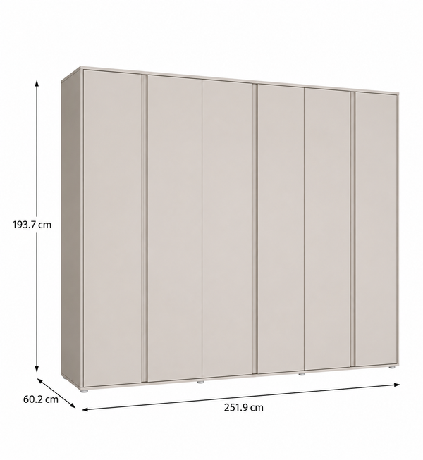 Lisson 6 Door Wardrobe - Oatmeal W9ZGW