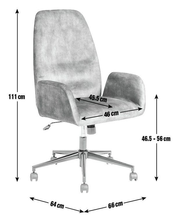 Habitat Clarice Velvet Office Chair - Green 13420670
