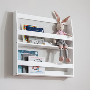 Display 2 Shelf Wall Mounted Bookcase White