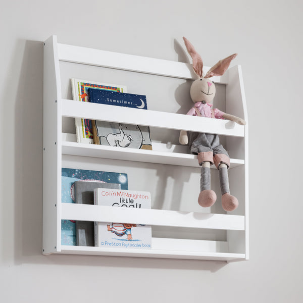 Display 2 Shelf Wall Mounted Bookcase White
