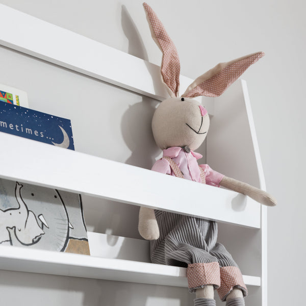 Display 2 Shelf Wall Mounted Bookcase White