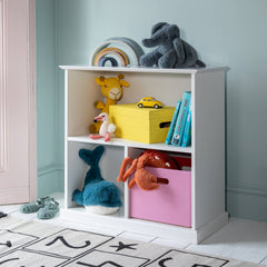 White toy cube storage unit for playroom organisation
