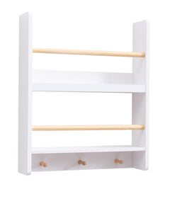 Howe Wall Mounted 2 Tier Display Bookcase & Coathook