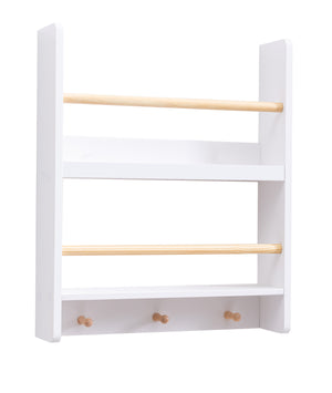 Howe Wall Mounted 2 Tier Display Bookcase & Coathook