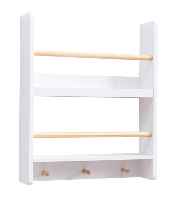 Howe Wall Mounted 2 Tier Display Bookcase & Coathook
