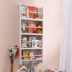 Howe Wall Mounted 3 Tier Display Bookcase & 3 Coathook