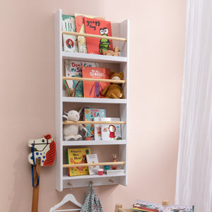 Howe Wall Mounted 3 Tier Display Bookcase & 3 Coathook