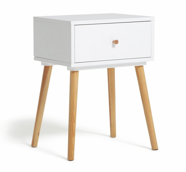 Habitat Otto 1 Drawer Bedside Table - White 18298807