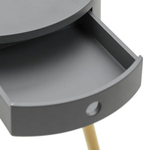 Habitat Otto 1 Drawer Round Bedside Table - Grey 17998720