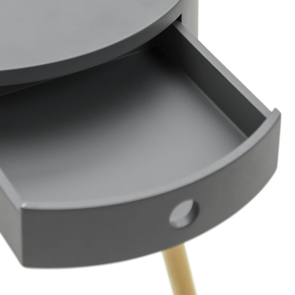 Habitat Otto 1 Drawer Round Bedside Table - Grey 17998720