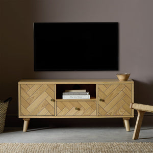 Habitat Afram 2 Door 1 Drawer TV Unit - Natural 14545509
