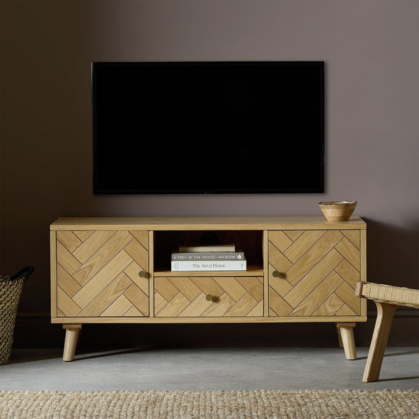 Habitat Afram 2 Door 1 Drawer TV Unit - Natural 14545509