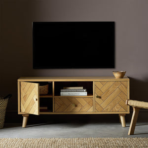 Habitat Afram 2 Door 1 Drawer TV Unit - Natural 14545509