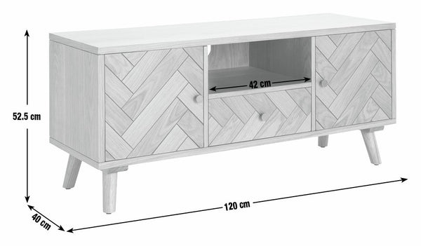 Habitat Afram 2 Door 1 Drawer TV Unit - Natural 14545509