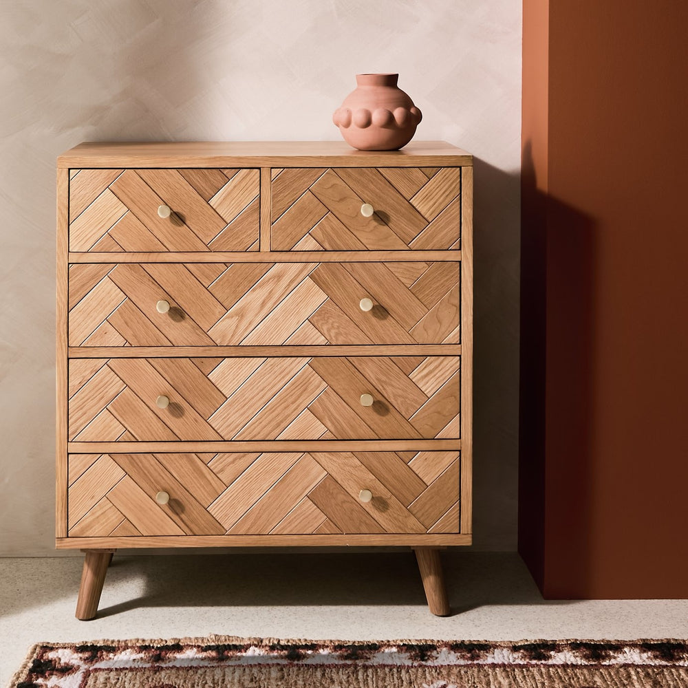 Habitat Afram 5 Drawer Chest - Oak 17919503