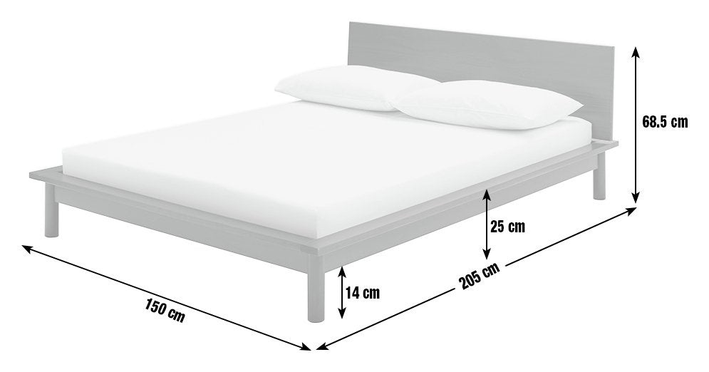 Habitat Akio Double Wooden Platform Bed Frame - Walnut 15642573