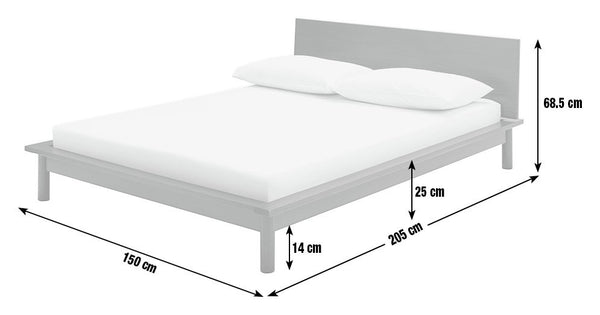 Habitat Akio Double Wooden Platform Bed Frame - Walnut 15642573