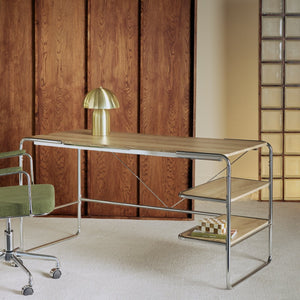 Habitat Albers Chrome Office Desk - Natural 17946514