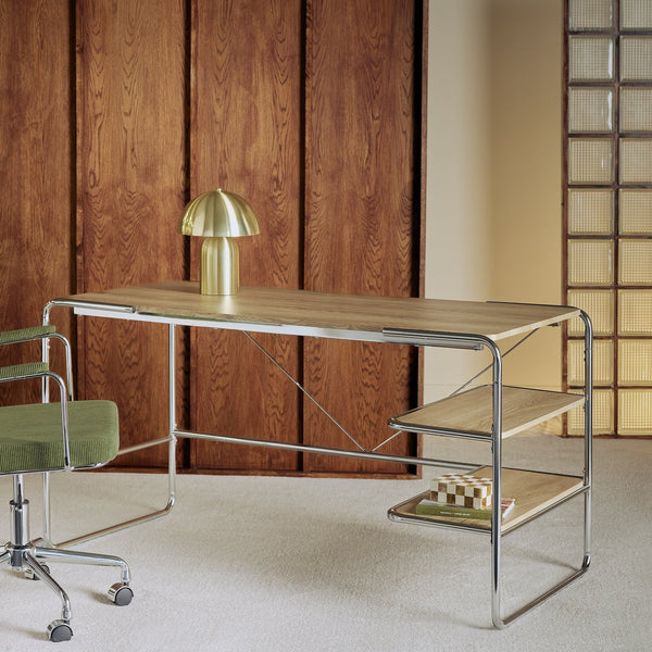 Habitat Albers Chrome Office Desk - Natural 17946514
