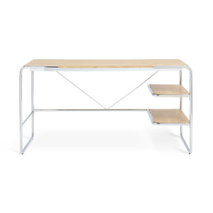 Habitat Albers Chrome Office Desk - Natural 17946514
