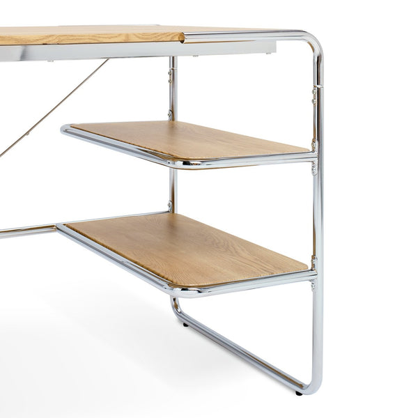 Habitat Albers Chrome Office Desk - Natural 17946514
