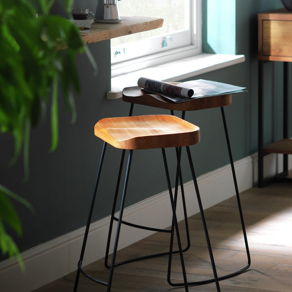 Habitat Arte Metal Bar Stool - Oak 19421635
