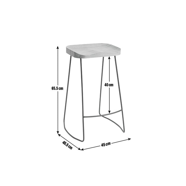 Habitat Arte Metal Bar Stool - Oak 19421635
