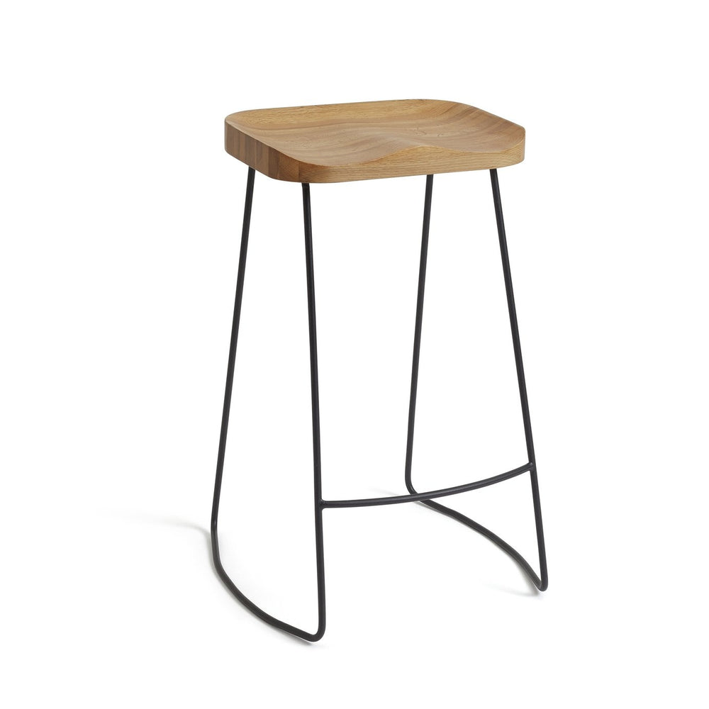 Habitat Arte Metal Bar Stool - Oak 19421635
