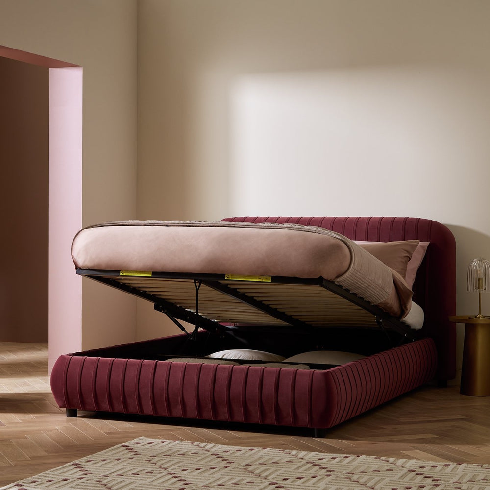 Habitat Beatrix Kingsize End Lift Ottoman Bed - Dark Red 17756948