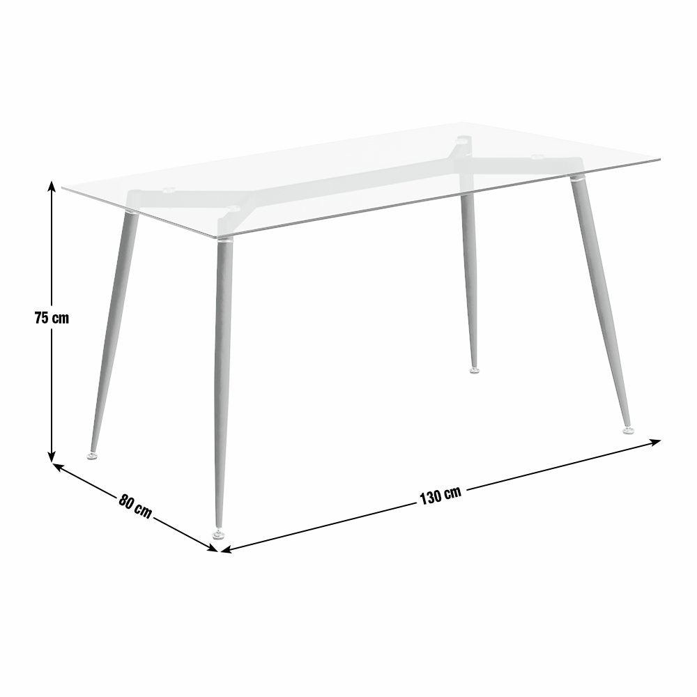 Habitat Beni Glass 4 Seater Dining Table - Natural 14375786