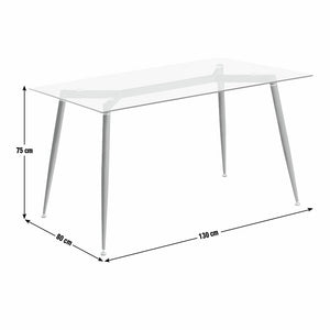 Habitat Beni Glass 4 Seater Dining Table - Natural 14375786