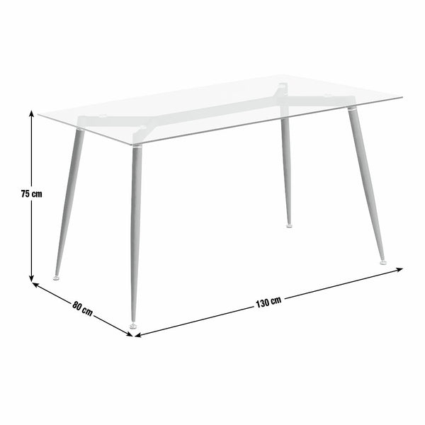 Habitat Beni Glass 4 Seater Dining Table - Natural 14375786