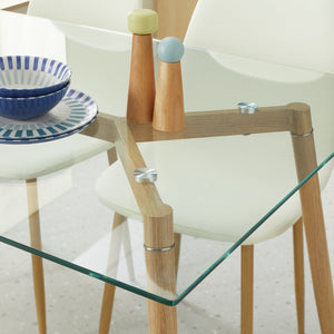 Habitat Beni Glass 4 Seater Dining Table - Natural 14375786