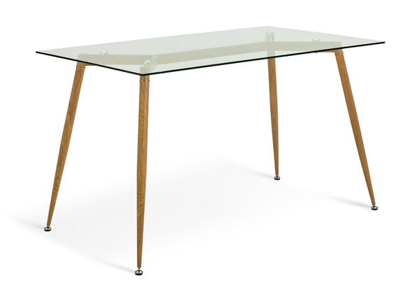 Habitat Beni Glass 4 Seater Dining Table - Natural 14375786