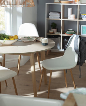 Habitat Beni Pair of Leather Effect Dining Chairs - White 18087441