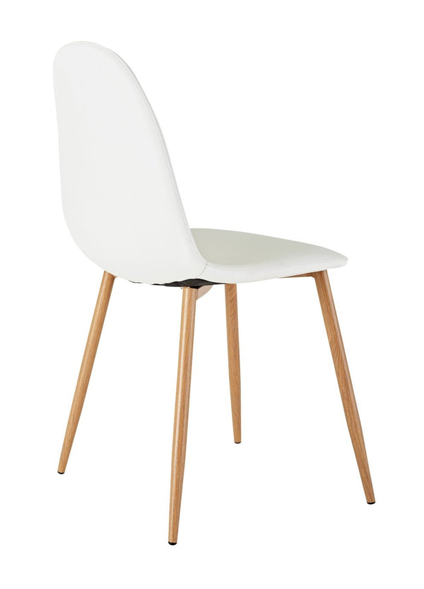 Habitat Beni Pair of Leather Effect Dining Chairs - White 18087441