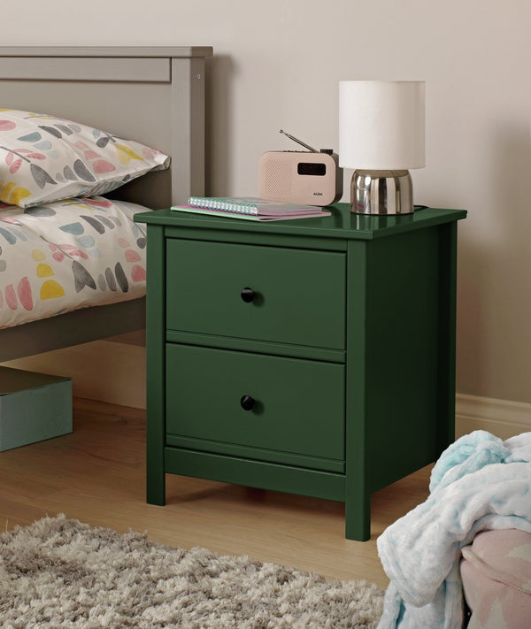 Habitat Brooklyn 2 Drawer Bedside Table - Green 14581783