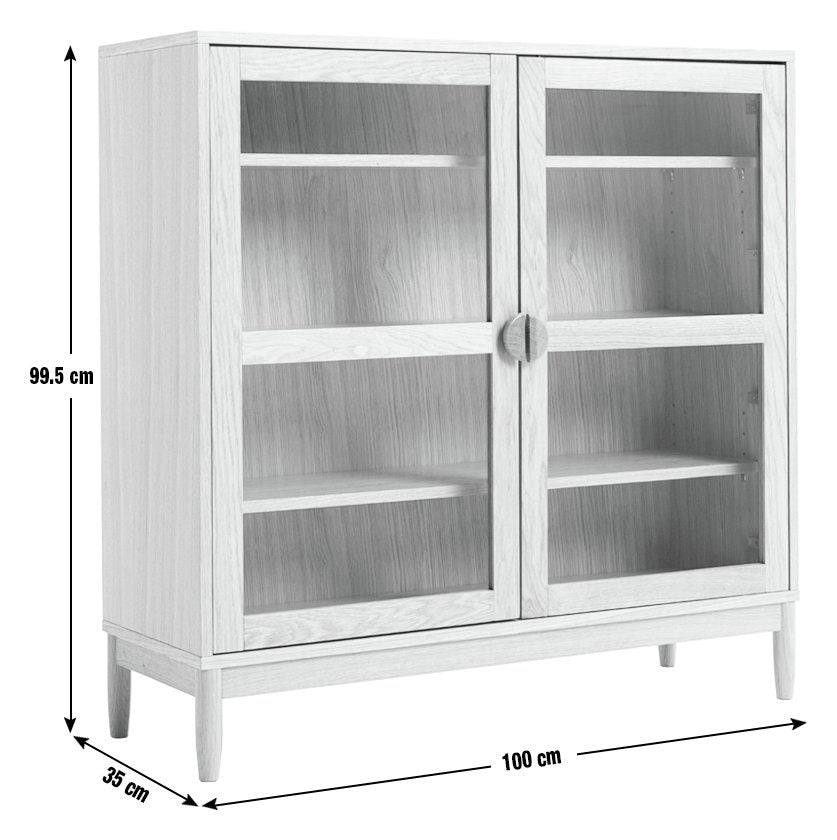 Habitat Cornelia 2 Door Glass Short Display Cabinet -Natural 17941746