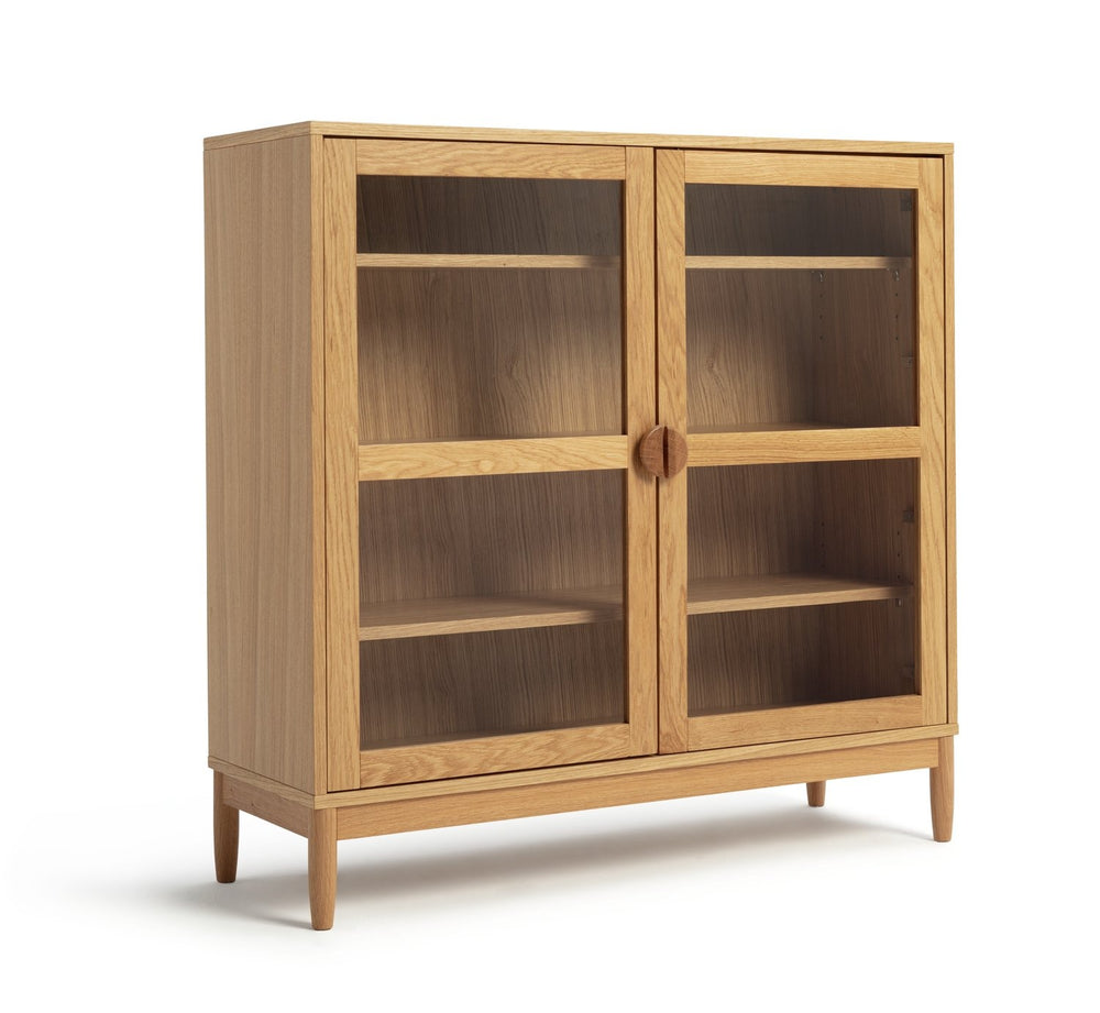 Habitat Cornelia 2 Door Glass Short Display Cabinet -Natural 17941746