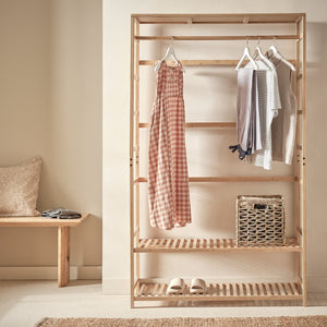 Habitat Cullen Double Bamboo Open Wardrobe - Oak 14356578