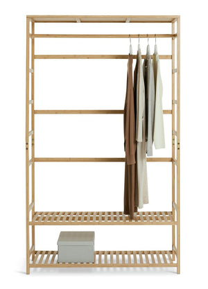 Habitat Cullen Double Bamboo Open Wardrobe - Oak 14356578