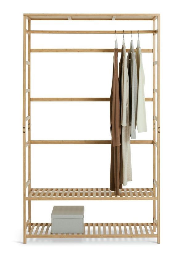 Habitat Cullen Double Bamboo Open Wardrobe - Oak 14356578
